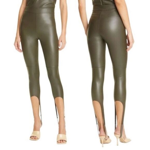 NWT Alix NYC Faux Leather Stirup Leggings - Picture 1 of 5